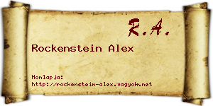 Rockenstein Alex névjegykártya