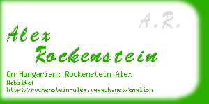 alex rockenstein business card